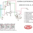 Elektrick� sch�ma na Jawa 50 typ 20, 21. - 20W -